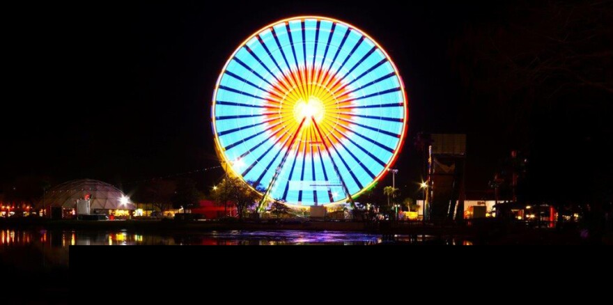 coney island skywheel at night