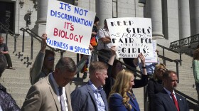 Lawmakers listen as parents speak about the prospect of their children competing against transgender girls in school sports at the Utah State Capitol on March 25, 2022, in Salt Lake City.