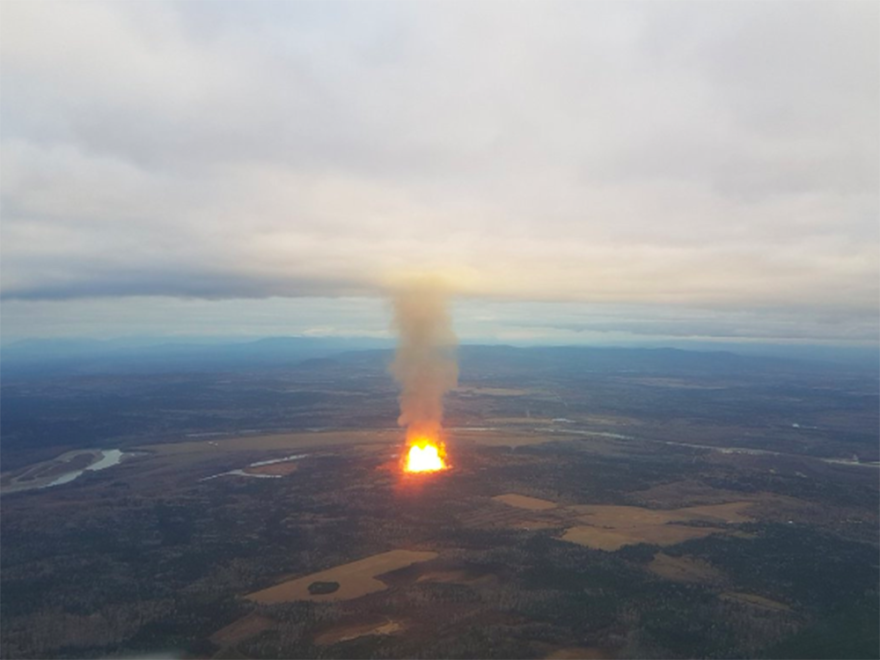 Near Prince George, British Columbia, one of two natural gas pipelines exploded in 2018.