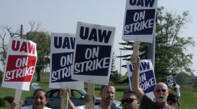Striking UAW GM workers in Flint.