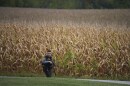 A Pennsylvania state police trooper patrols a road after multiple police officers were shot and killed on Wednesday, Sept. 17, 2025, in North Codorus.