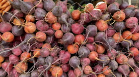 Freshly harvested beets among the produce at the Durango Farmers Market.