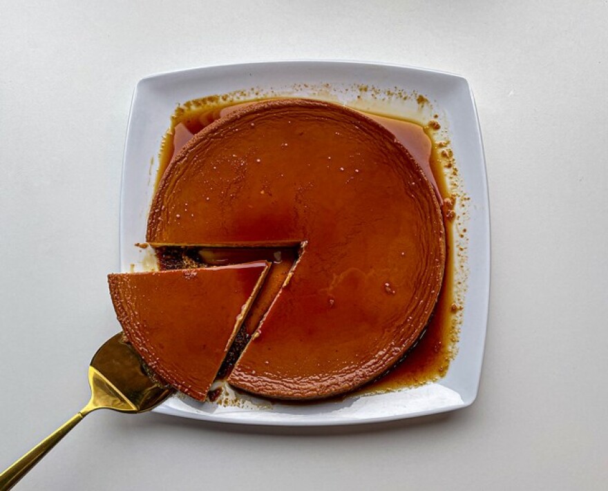 Palermo's Market Chef Wilfredo Arguinzoni says the Thanksgiving caramel flam baked by his mother, Cheryl Lynn Arguinzoni, us sweet and creamy with a lemony zest.