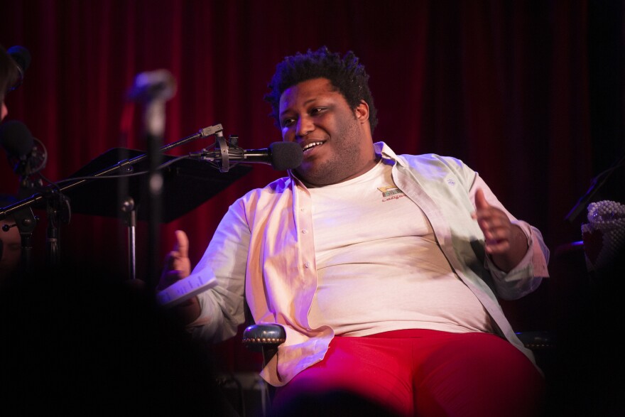 Larry Owens appears on <em>Ask Me Another</em> at the Bell House in Brooklyn, New York.