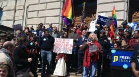 Thousands rallied at the Statehouse March 28 to protest the passage of the Religious Freedom Restoration Act.