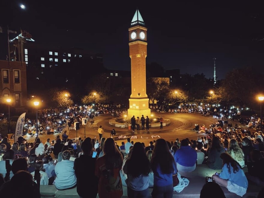 Breonna Taylor Vigil at St. Louis University Clock Tower