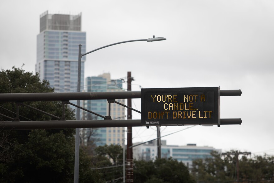 An illustration of a sign on Cesar Chavez St. in downtown Austin.