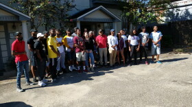Tallahassee canvassers pose for a group photo before starting their get-out-the-vote campaign in Tallahassee.