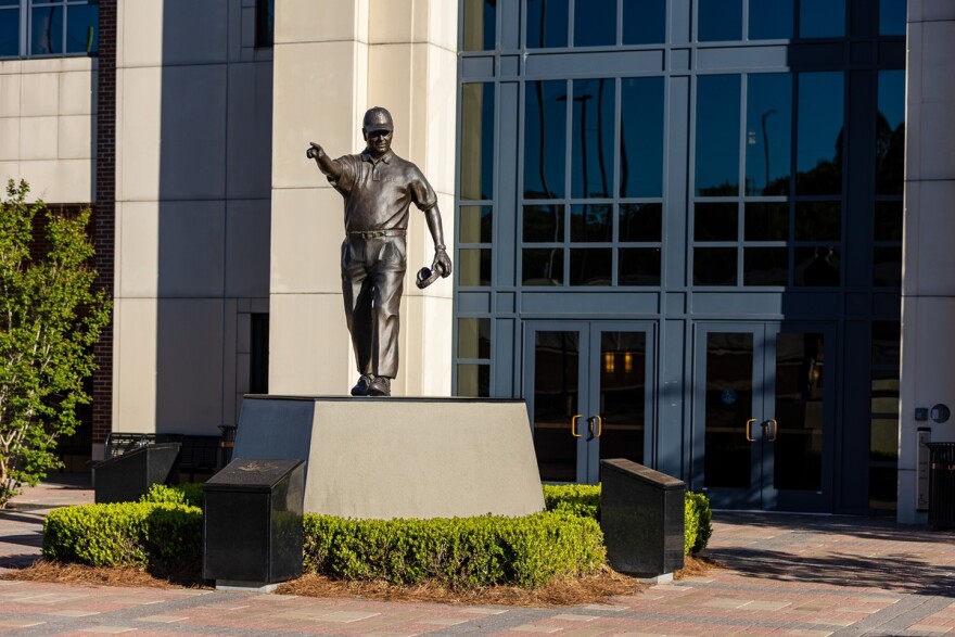 Coach Bobby Bowden statue in front of Doak Campbell Stadium, home of Florida State University Football