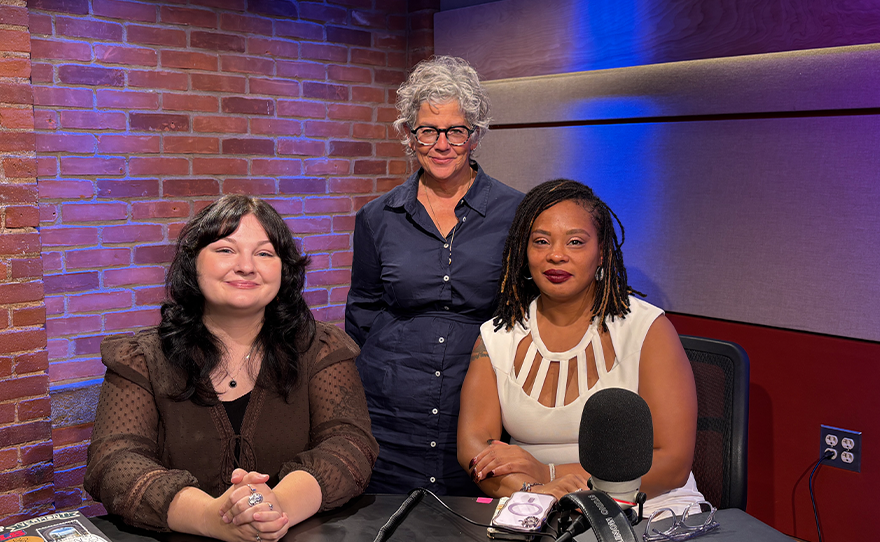 Today's panel for The Rundown includes host Jill Kaufman, reporter for NEPM; Aprell May Munford, reporter for the Springfield Republican; Erin-Leigh Hoffman, reporter for the Greenfield Recorder; and Matt Szafranski [not pictured], editor of Western Mass Politics and Insight.