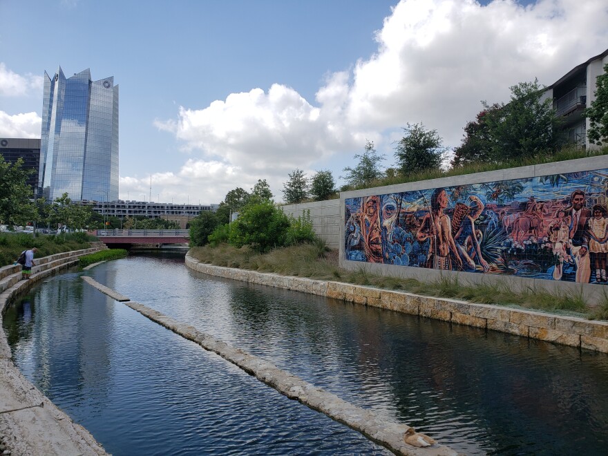 Frost tower overlooking San Pedro Creek. 