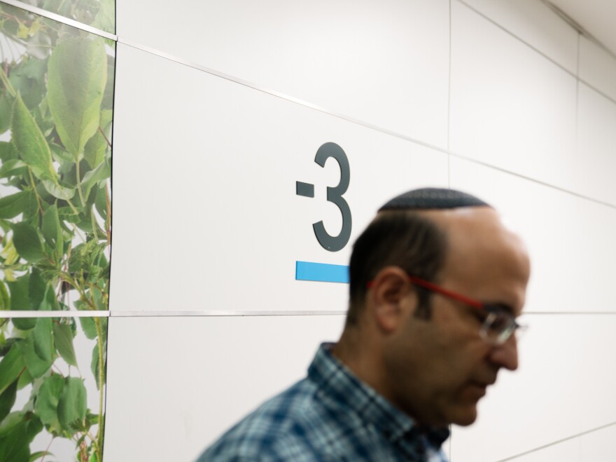 Dr. Netanel Horowitz, who is part of the team setting up the underground hospital in Haifa, goes to the third level of underground floors.