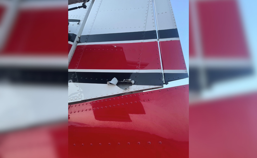 A firefighting aircraft was hit by a bullet May 15, 2026, while responding to a wildland fire in northern St. Louis County near Orr.