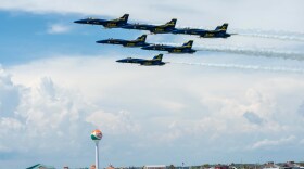  The U.S. Navy Blue Angels fly in the Pensacola Beach Air Show last weekend. The popular event brings a large number of tourists, and locals, each year. 