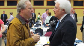 U.S. Congressman Ed Whitfield visits Murray Mayor Bill Wells during a trip through the region today.