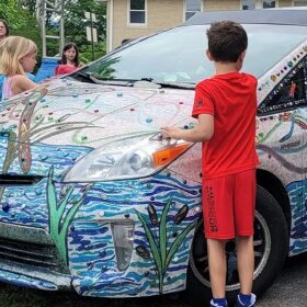 An art car at the We Make Festival.