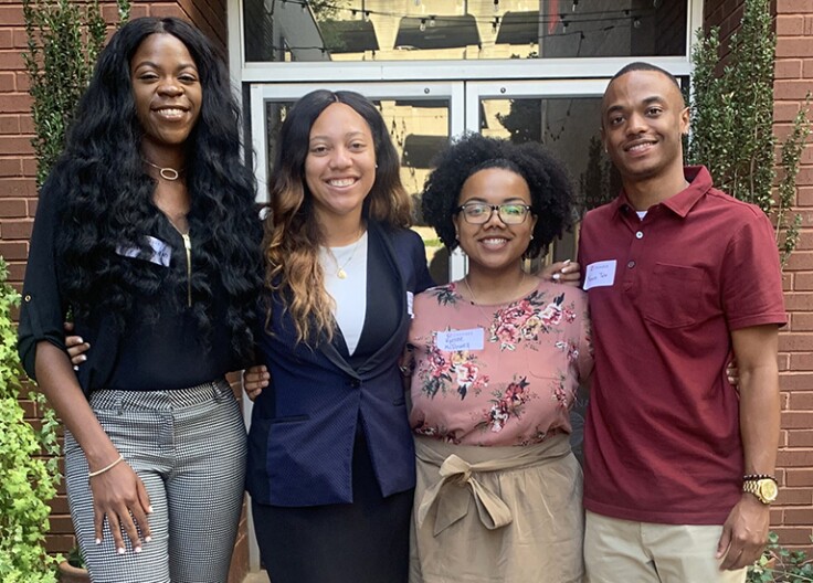 Hutchins fellows Khadesha Gordon, Dominique Malone, Marquise Tate and Ryenne McDowell - in 2019