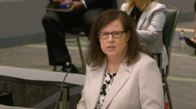 Photo from VirginiaBeachTV. Angela Hicks presents the Marcus Alert plan to the city council.