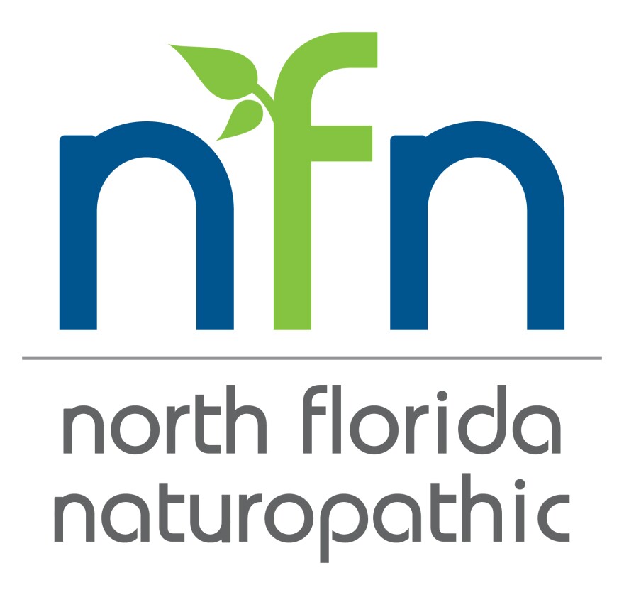 A logo with "nfn" written in blue and green and underneath, north florida naturopathic