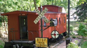 Backyard caboose in a Kalamazoo neighborhood.