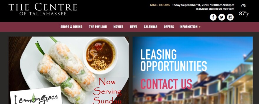 The Center of Tallahassee is advertising leasing space on its website.