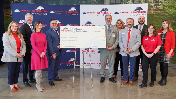 Sandburg on Tuesday announced the naming of the Graham Health System Science & Technology Center Atrium following a $500,000 commitment by Graham Health System in support of student success. Sandburg and Graham officials, along with the Galesburg Chamber of Commerce, gathered for the announcement inside the $27 million Science & Technology Center, which opened last year on Sandburg’s Galesburg campus.