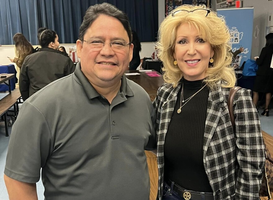 David Triana and Okaloosa County School Board Member Diane Kelley at the January ELL resource event for parents.