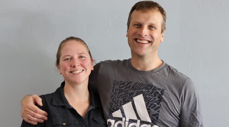 Kate and David Heathcote at their StoryCorps interview in Denver, Colorado on Sept 18, 2024.