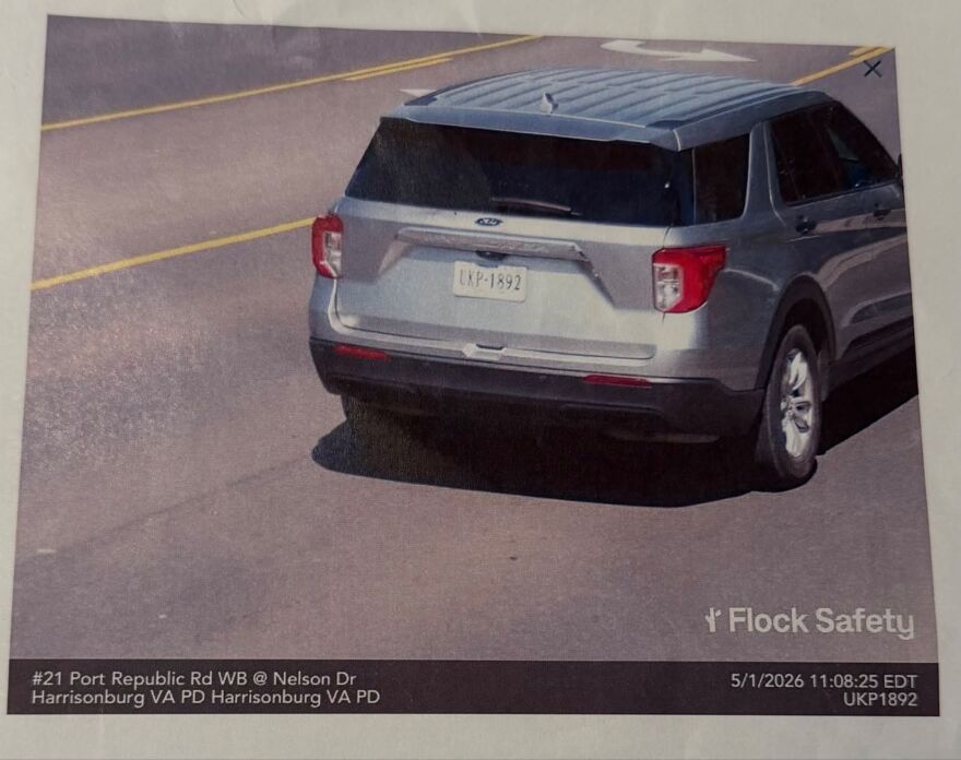 The Rockingham County Sheriff’s Office shared an image of a deputy's unmarked vehicle as an example of what a Flock camera captures.