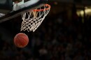 Basketball in a hoop