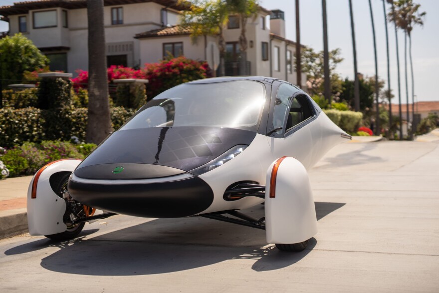 A solar car by Aptera Motors. (Courtesy)