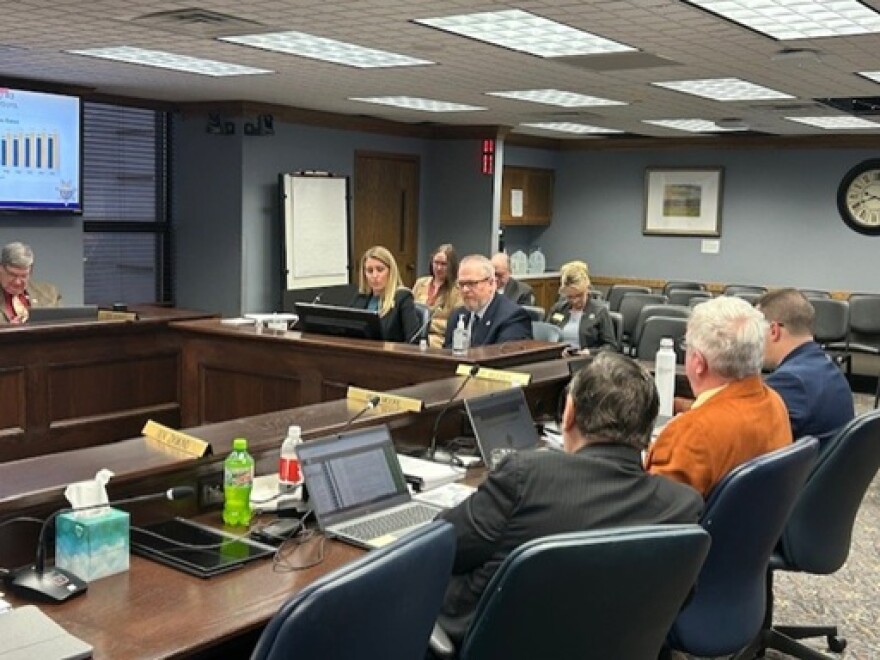 South Dakota Department of Corrections Secretary Nick Lamb addresses the Joint Appropriations Committee during a budget hearing.