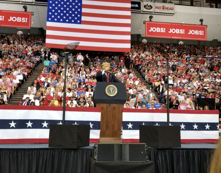 President Donald Trump pictured at a previous Ohio visit.