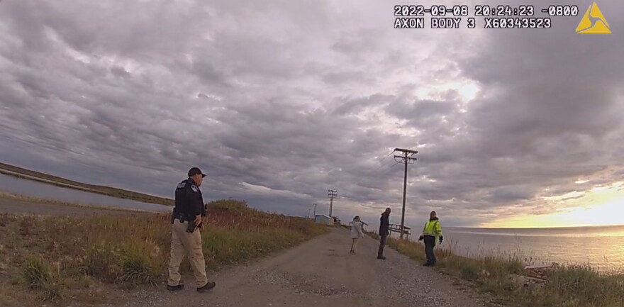 A  cropped screenshot from Cpl. Odom's body camera seconds before Luke Outwater was shot.