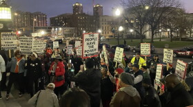 Community members gathered on the steps of Central Library Dec. 12 in protest of the board’s decision to appoint Gabriel Morley as new CEO instead of interim CEO Nichelle M. Hayes.