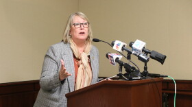  State Senator Molly Baumgardner speaking to the media