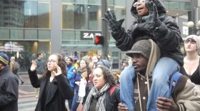 Protesters in a march to the federal courthouse on Tuesday, Nov. 25, the day after a grand jury declined to indict Darren Wilson for Michael Brown's death.