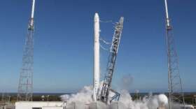 The SpaceX Falcon 9 rocket during a test for a previous mission