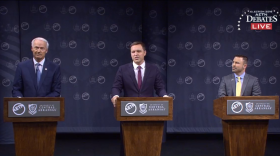 The three candidates for governor during a debate for AETN.
