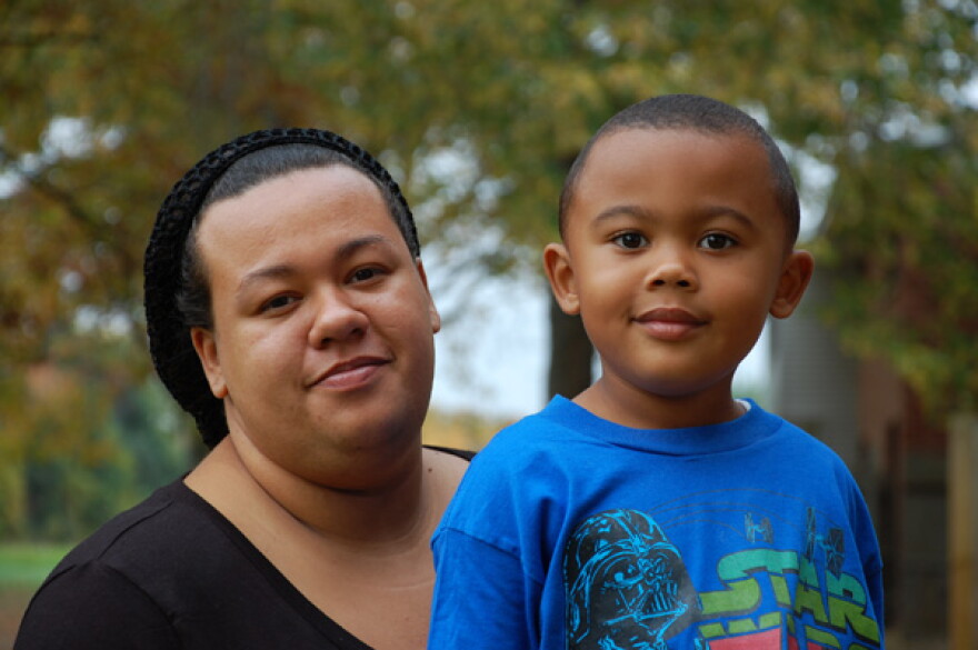 Ashley Steele and her son Richard Peake
