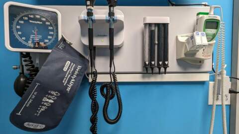 Medical equipment in a patient exam room at Pediatric Associates of Greater Salem and Beverly.