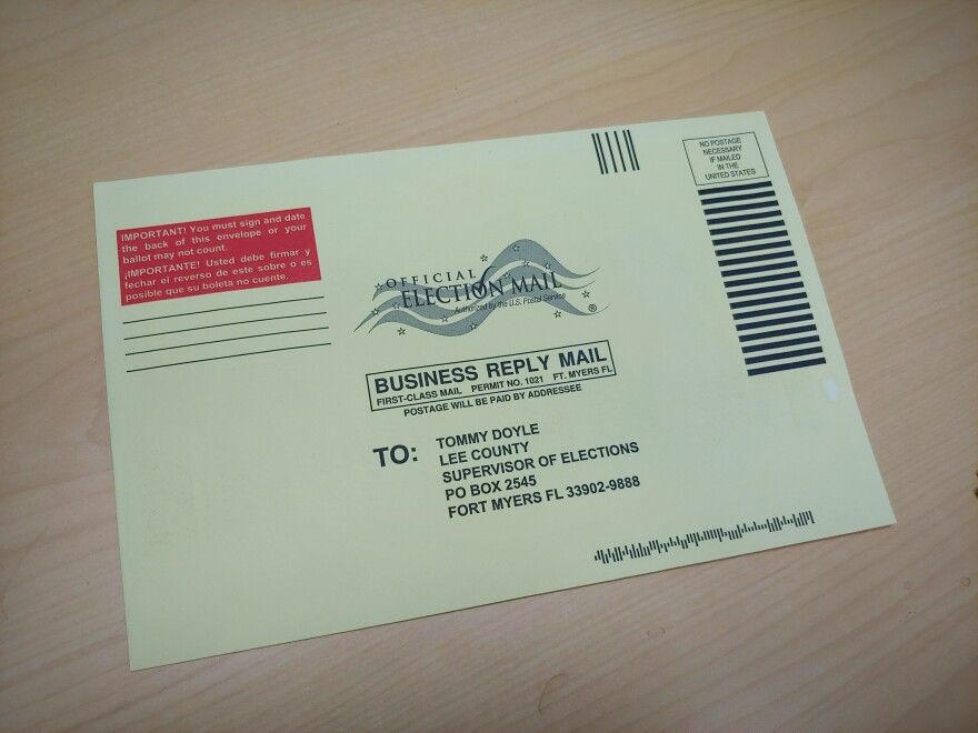 Mail in Ballot Envelope in Lee County