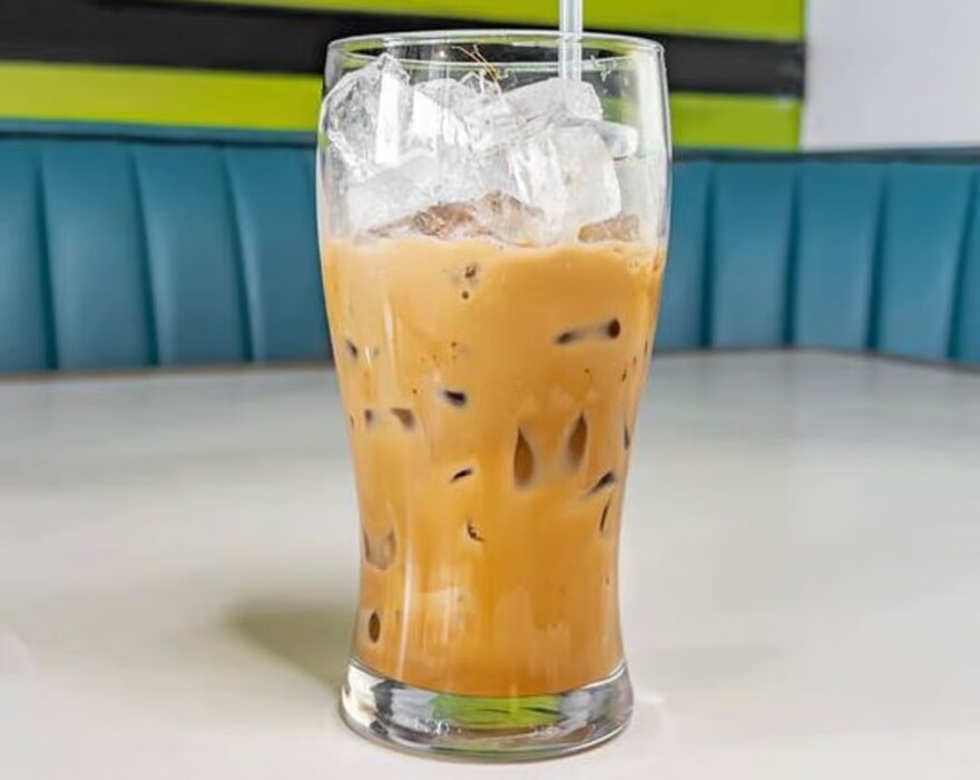 A mixed and iced Vietnamese coffee