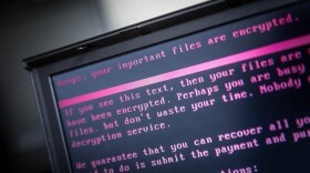 A laptop displays a message after being infected by a ransomware as part of a worldwide cyberattack on June 27, 2017 in Geldrop, Netherlands. (Rob Engelaar/AFP/Getty Images)