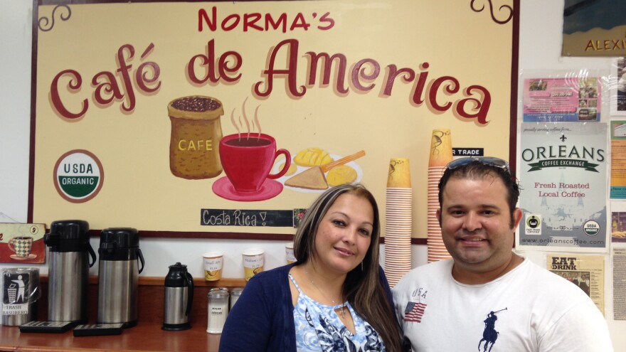 Jose Castillo moved to New Orleans from Honduras when he was 5 years old. He runs <a href="http://www.yelp.com/biz/normas-sweets-bakery-new-orleans">Norma's Sweets Bakery</a> in the Midcity neighborhood, where a lot of the New Orleans Latino population lives. He's pictured here with his wife, Karina.