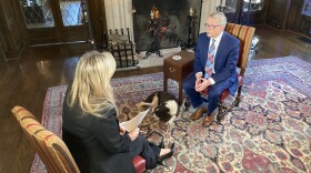  Gov. Mike DeWine in a year-end interview with Karen Kasler on December 14, 2021.