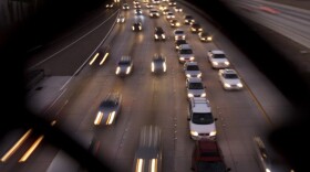 To grandmother's house they go: A highway in San Diego last evening.