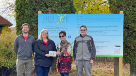 Pictured from left to right: JR Miller, Honor Credit Union, Stephanie Jones, Community Organizer, Nheena Weyer Ittner, Playground for All Committee Chair, and Rick Orr, Playground for All Committee Member.