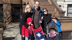 Photo by Anne Bibeau. In 2012 I went back to our neighborhood in Brooklyn with my wife, Anne, and our kids. My mom and a niece met us there.