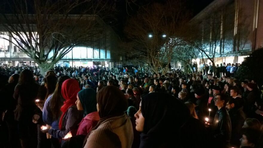 Hundreds packed the vigil at UNC Chapel Hill.